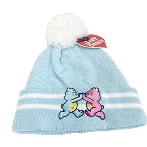 Care Bears Blue Winter Hat Embroidered Beanie Women’s Cozy Knit Cute New